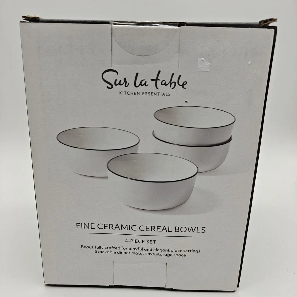 Sur La Table Fine Ceramic Cereal Bowls 4-Pack 5.75
